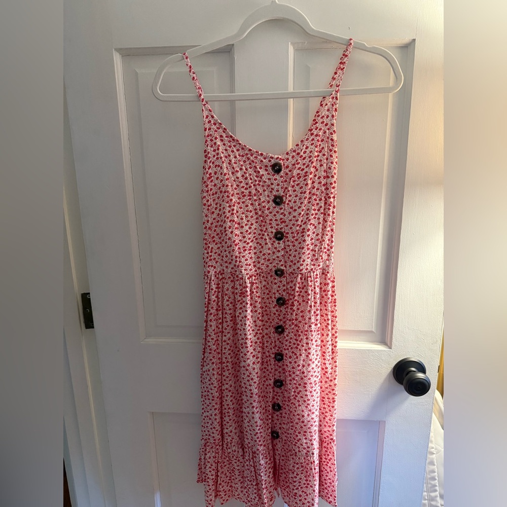 Japna Pink Floral Button-Down Mini Dress